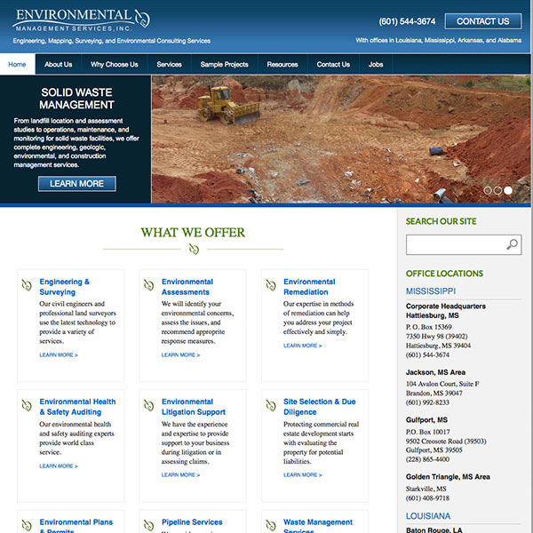 Environmental Management Services, Inc. Website