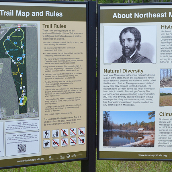Northeast Mississippi Nature Trail Interpretive Signs