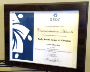 SEDC Award of Excellent - Kathy Jacobs Design & Marketing