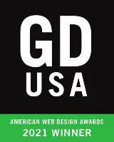 Badge for 2021 GDUSA American Web Design Award