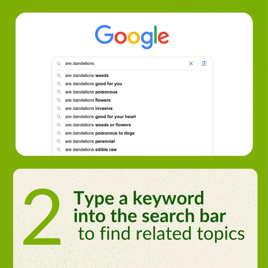 Type a keyword into the search bar to find related topics