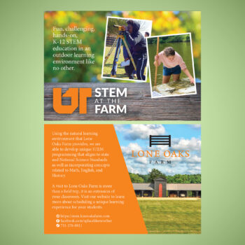 Lone Oaks Stem at the Farm promotional postcard