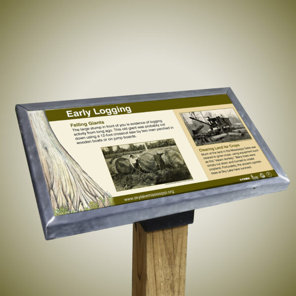 Early Logging Outdoor Interpretive Sign