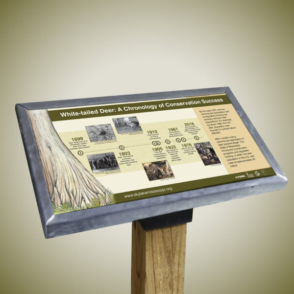 White-Tailed Deer Conservation Timeline Interpretive Sign