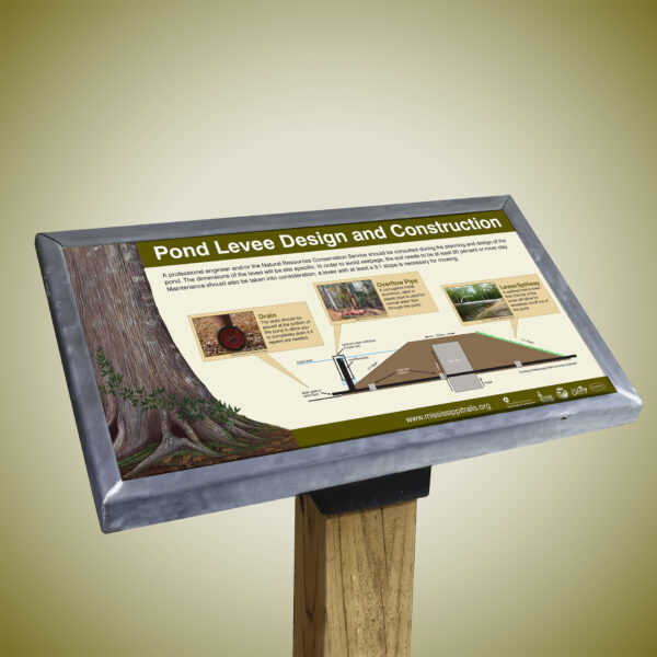 Pond Levee Design and Construction Outdoor Interpretive Sign