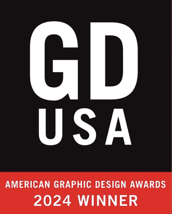 badge for GDUSA 2024 American Graphic Design Awards