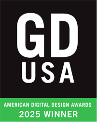 badge for the 2025 GDUSA American Digital Design Awards