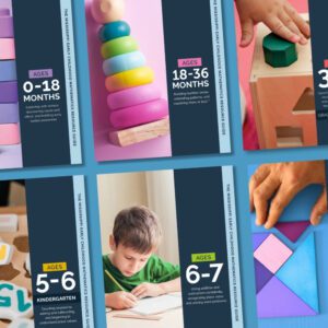 mockup of 6 early math guide section covers
