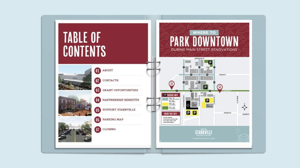 binder for main street renovation campaign