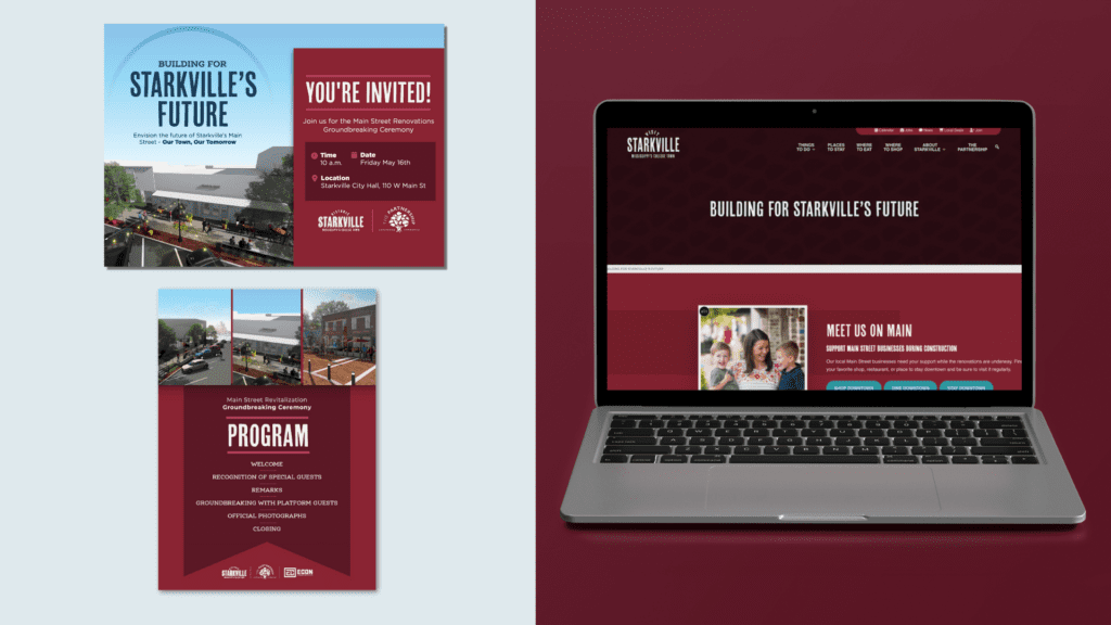 photo of print materials and website