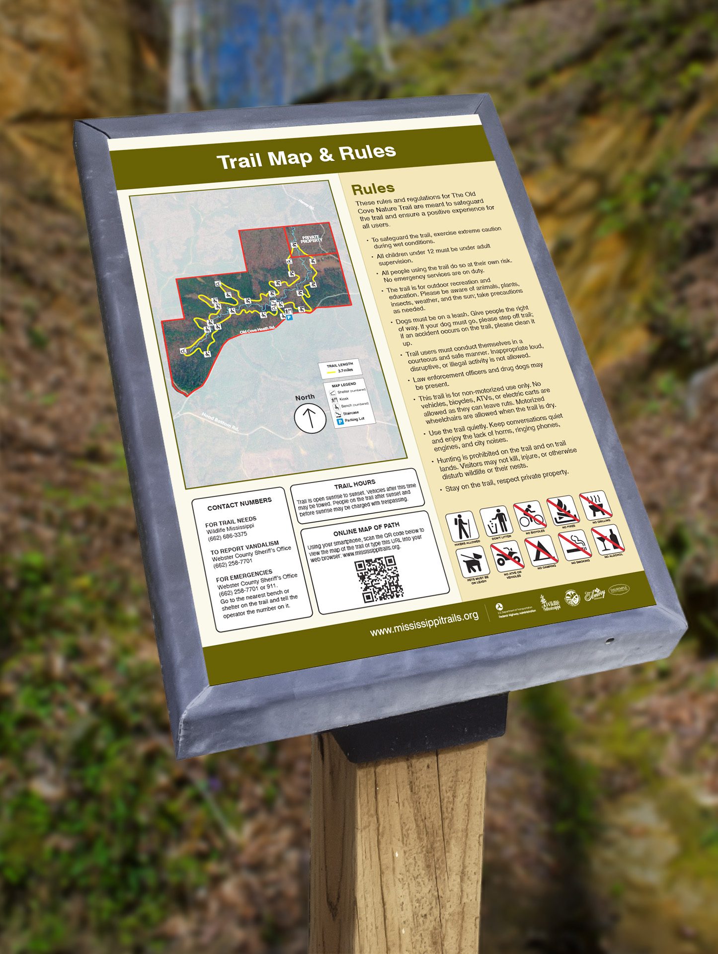 sign in the Old Cove area