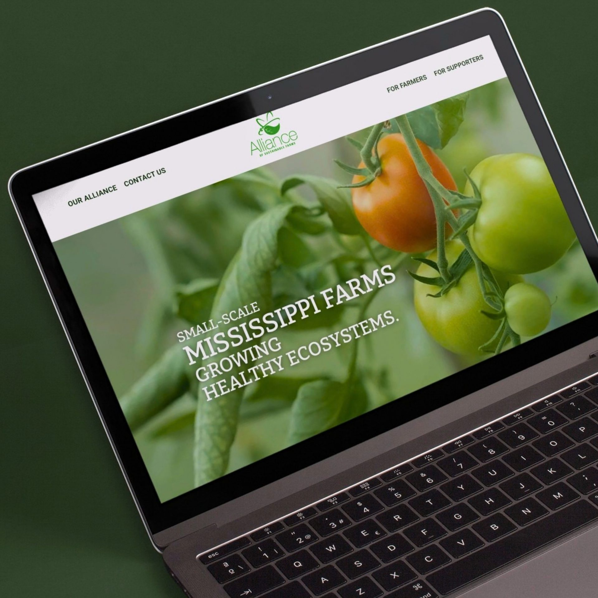 The Alliance of Sustainable Farms website homepage