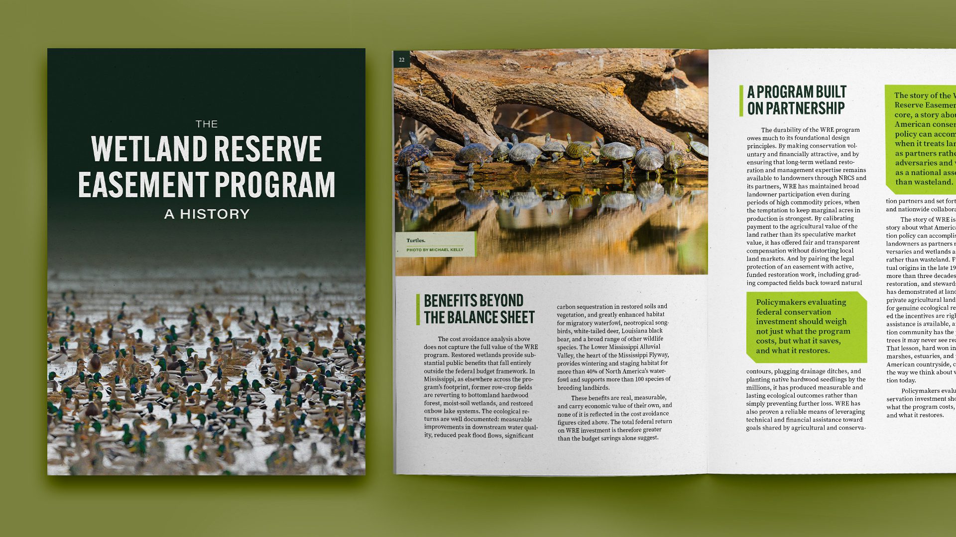 Wetland Reserve Easement Booklet cover and spread